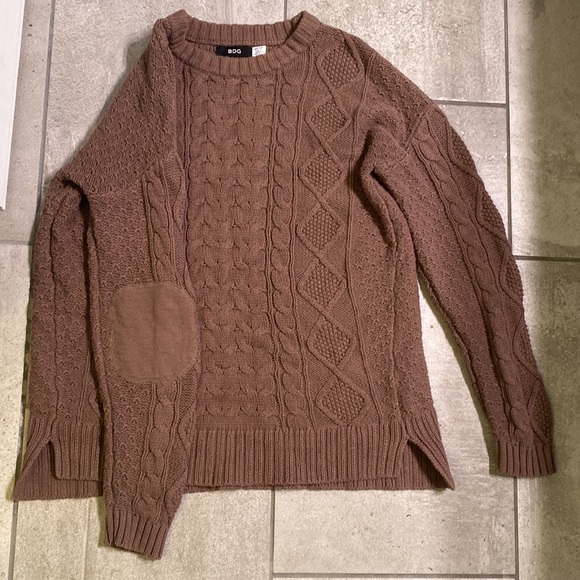 Cable Knit Sweater with Elbow Patches - Picture 3 of 6